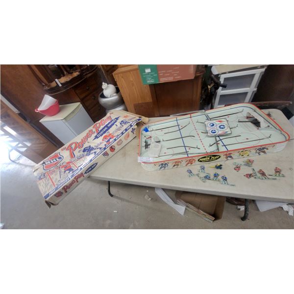 Vintage N.H.L. Power Play Electric Hockey Game with Box and Board