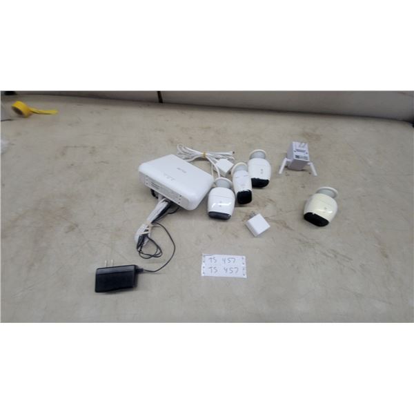 Arlo Pro 2 Home Security System: Base Station, (4) Arlo Pro 2 Cameras, and Power Adapters
