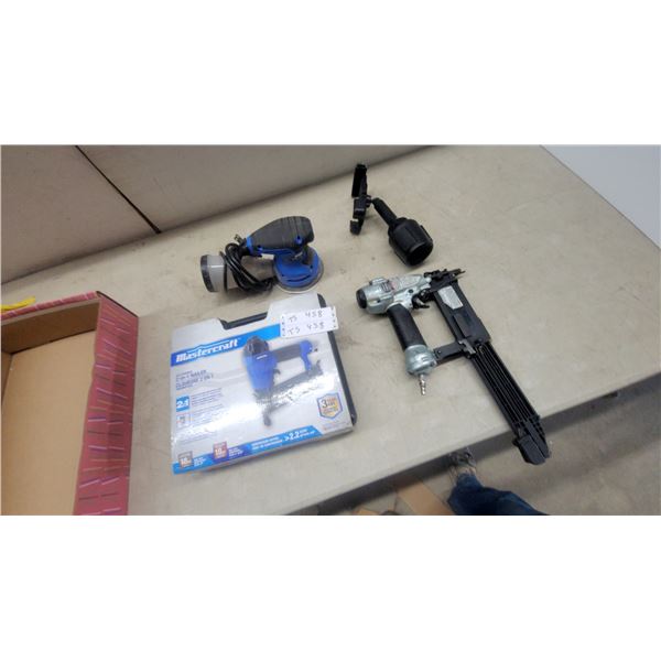 Mastercraft 2-in-1 Nailer, Air-Powered; Random Orbital Sander; and Nail Gun