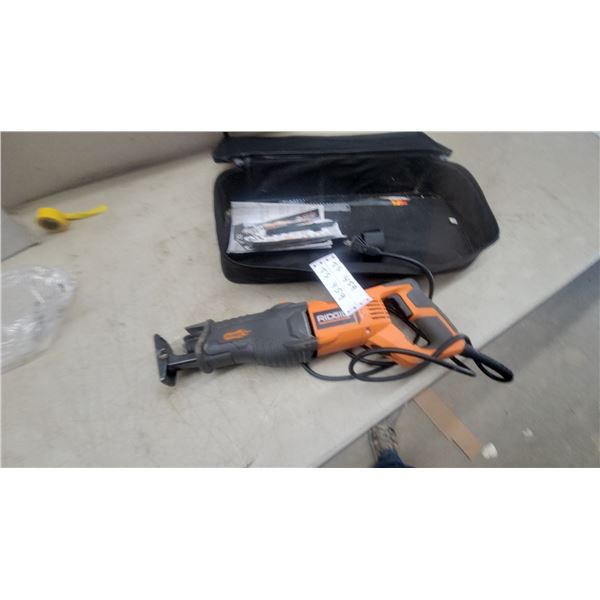 RIDGID R302 Reciprocating Saw, Case, and Blades