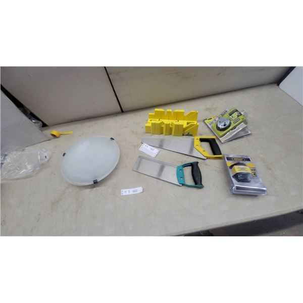 Ryobi Wood/Metal Door Lock Installation Kit, Defiant Deadbolt, 2 Hand Saws, and Miter Box