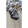 Image 2 : Brown Leather / Leather-Style Reclining Sofa, 84” Wide
