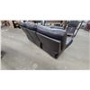 Image 3 : Brown Leather / Leather-Style Reclining Sofa, 84” Wide