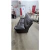 Image 4 : Brown Leather / Leather-Style Reclining Sofa, 84” Wide