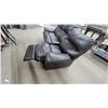 Image 5 : Brown Leather / Leather-Style Reclining Sofa, 84” Wide