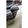 Image 7 : Brown Leather / Leather-Style Reclining Sofa, 84” Wide