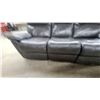 Image 8 : Brown Leather / Leather-Style Reclining Sofa, 84” Wide