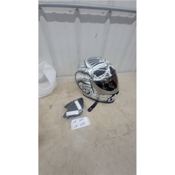 Icon Sacrosanct Airform Helmet, Mirrored Visor, and Extra Visor sz large 59 to 60