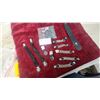 Image 1 : Lot of Goth/Punk Accessories: Suspenders, Belt Buckles, Chains, and Skull Bandana