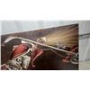 Image 2 : Embossed Motorcycle Wall Art, Red and Silver Accents, 24”×47”
