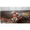 Image 3 : Embossed Motorcycle Wall Art, Red and Silver Accents, 24”×47”