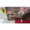Image 4 : Embossed Motorcycle Wall Art, Red and Silver Accents, 24”×47”