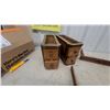 Image 2 : Two Antique Wooden Wall-Mount sewing Cabinets