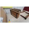 Image 3 : Two Antique Wooden Wall-Mount sewing Cabinets