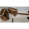 Image 4 : Two Antique Wooden Wall-Mount sewing Cabinets