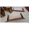 Image 5 : Two Antique Wooden Wall-Mount sewing Cabinets
