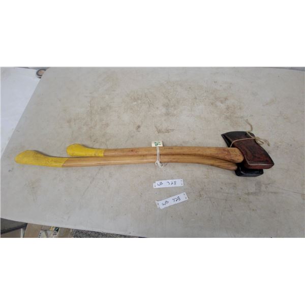 Two Axes with Yellow Handles