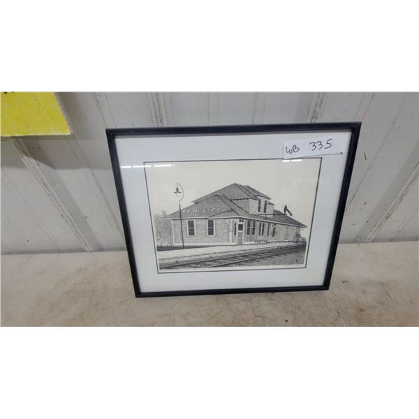 Redcliffe Train Station Drawing, Signed “Jerry Hagel,” Numbered Print