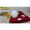 Image 1 : Vintage Carl Falkenstein Ribbed Milk Glass Globe Pendant Light, MCM