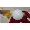 Image 3 : Vintage Carl Falkenstein Ribbed Milk Glass Globe Pendant Light, MCM