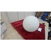 Image 4 : Vintage Carl Falkenstein Ribbed Milk Glass Globe Pendant Light, MCM