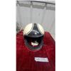 Image 2 : Vintage-Style Motorcycle Helmet, Cream and Black with Red Trim, size large