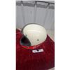 Image 3 : Vintage-Style Motorcycle Helmet, Cream and Black with Red Trim, size large