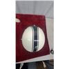 Image 5 : Vintage-Style Motorcycle Helmet, Cream and Black with Red Trim, size large