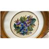 Image 3 : Two Vintage Framed Floral Needlepoint Artworks, Pansies and Roses in Ornate Gilt Frames, 11 × 11”