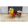 Image 1 : Vintage ESD Japan Hand-Painted Ceramic Cardinal Tree Stump Cookie Jar and Caterpillar Cookie Jar