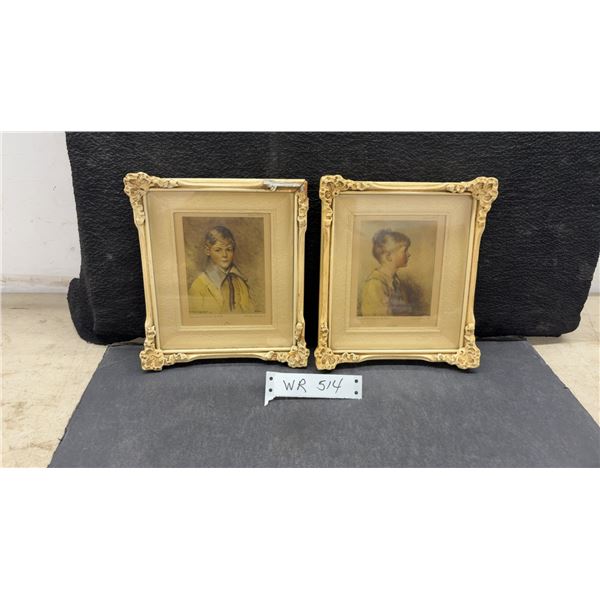 Two Framed Prints "Peter" by Arthur Garratt and "Charlotte" by Sidney Bell, 9 × 8” (Damage on