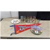 Image 1 : Walt Disney World 20 Magical Years Commemorative Plate, and Glasses Mickey, Minnie, Donald and