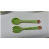 Image 3 : Hand Painted Stafford Lettuce Dish with Salad Servers, Carletonware Leaf and Green footed Dish