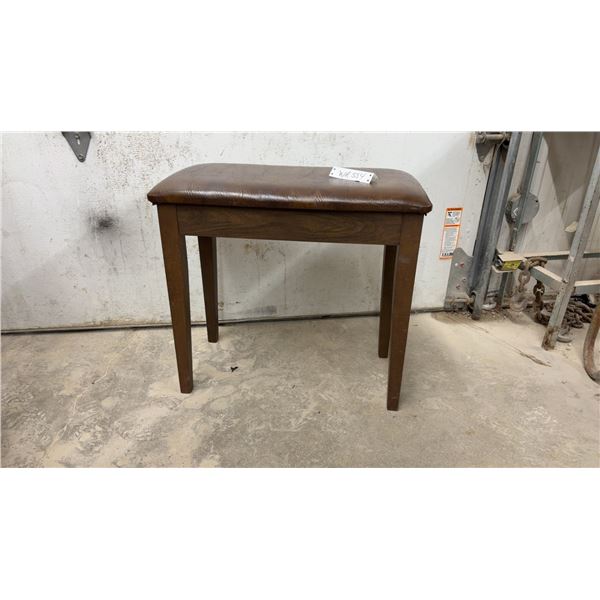 Wooden Organ Bench with Storage and Upholstered Seat