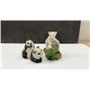 Image 6 : Vintage Ceramic Animal Figurines: Yellow and Pink Cockatoos, Black Panther, Pandas