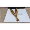 Image 1 : Pair of Vintage Wooden Indian Exercise Clubs With Black Painted Bands