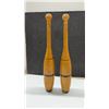 Image 2 : Pair of Vintage Wooden Indian Exercise Clubs With Black Painted Bands
