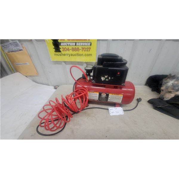 Craftsman 1.5 HP Air Compressor with Air Hose and Pressure Gauges 3 gallon