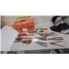 Image 1 : Pipe Wrenches, Tin Snips, Pliers, and Orange Tool Box