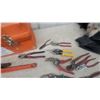 Image 5 : Pipe Wrenches, Tin Snips, Pliers, and Orange Tool Box