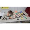 Image 1 : Assorted Hand Tools: Hammers, Tape Measures, Caulking Gun, Trowels, Scrapers