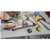 Image 3 : Assorted Hand Tools: Hammers, Tape Measures, Caulking Gun, Trowels, Scrapers