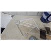Image 4 : Two Axes, Hand Rake, Two White Metal Brackets, Two Grey Metal Brackets, and Metal Pail
