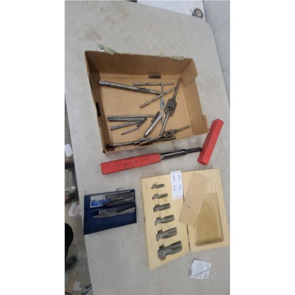 IRWIN HANSON Tap Set, 1/8 NPT and 1/4 NPT Pipe Taps, and Assorted Taps and Reamers