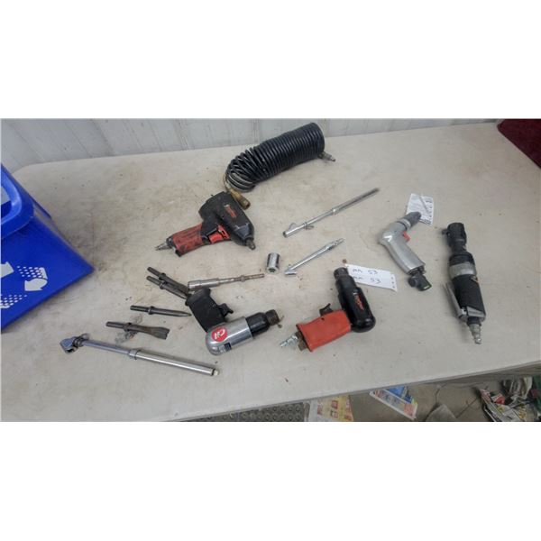 Assorted Air Tools: Chicago Pneumatic Air Hammer, Air Ratchets, Impact Wrench
