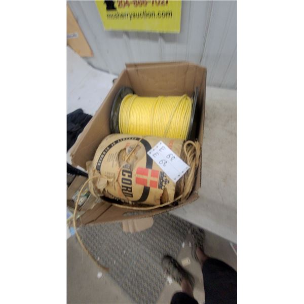 Two Spools of Rope: Yellow Synthetic Rope and CORDEX 190 Meters Natural Fiber Rope