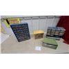 Image 1 : Three Multi-Drawer Small Parts Organizers, One Blue, One Yellow, One Green full of hardware