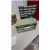 Image 5 : Three Multi-Drawer Small Parts Organizers, One Blue, One Yellow, One Green full of hardware