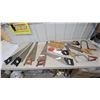 Image 1 : Assorted Hand Saws, Including Bow Saws, Coping Saws, and Miter Box