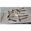 Image 1 : Assorted Hammers and Pry Bar: Stanley Claw Hammer, Sledge Hammer, Ball-Peen Hammer